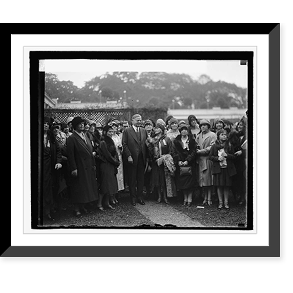 Historic Framed Print, Hoover & National Council of Catholic Women, 10/3/29, 17-7/8" x 21-7/8"