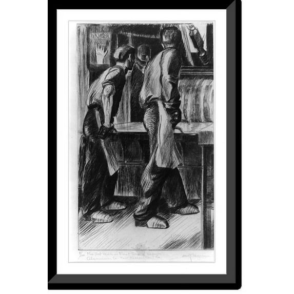 Historic Framed Print, Hot mill - first line of defense, Aluminum Co., New Kensington, Pa., 17-7/8" x 21-7/8"