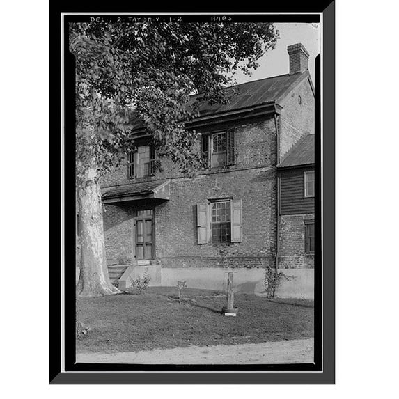 Historic Framed Print, Huguenot House, Route 9, Taylors Corner vicinity, New Castle County, DE - 2, 17-7/8" x 21-7/8"