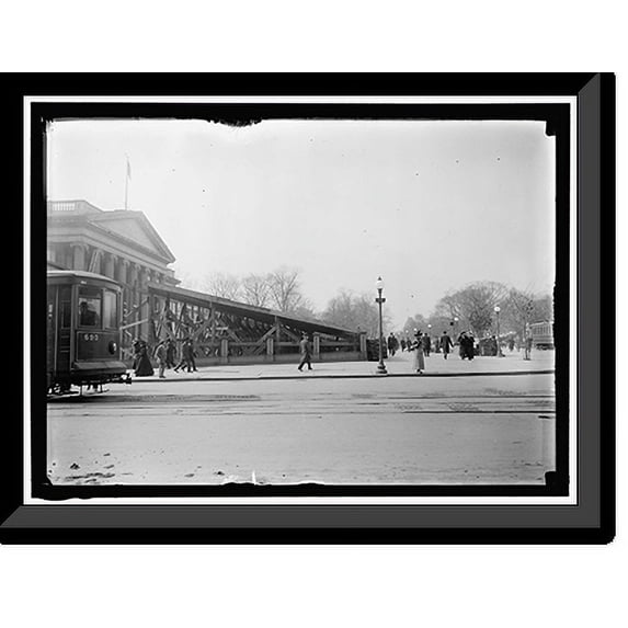 Historic Framed Print, INAUGURAL STANDS. COURT OF HONOR BEFORE WHITE HOUSE, 17-7/8" x 21-7/8"