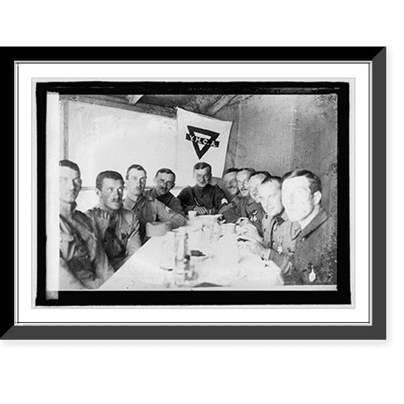 Historic Framed Print, In an American Y.M.C.A. Hut for Czecho-Slovaks in Siberia, 17-7/8" x 21-7/8"