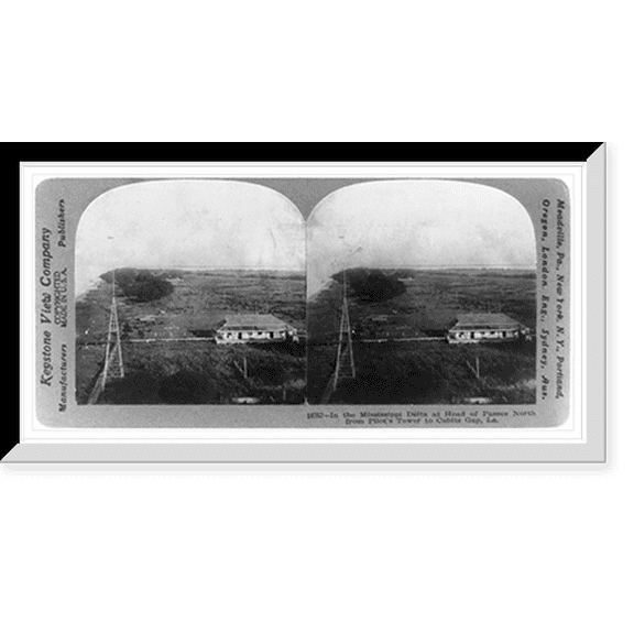 Historic Framed Print, In the Mississippi Delta at head of passes north from Pilots Tower to Cubits Gap La., 17-7/8" x 21-7/8"