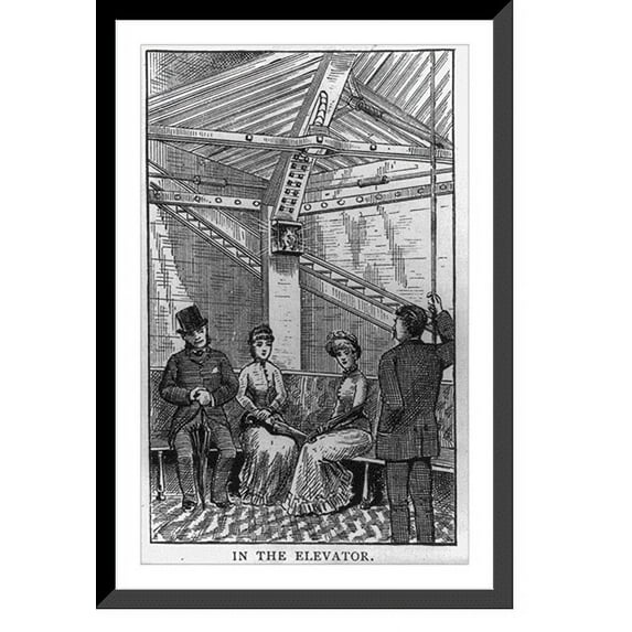 Historic Framed Print, In the elevator, 17-7/8" x 21-7/8"
