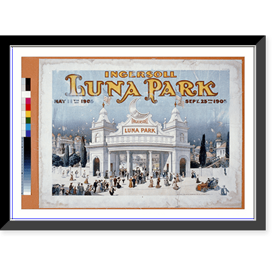 Historic Framed Print, Ingersoll Luna Park, 17-7/8" x 21-7/8"