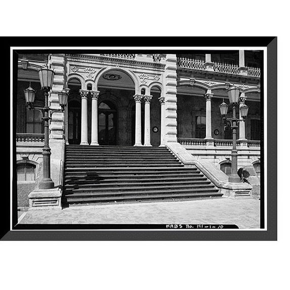 Historic Framed Print, Iolani Palace, King & Richards Streets, Honolulu, Honolulu County, HI - 10, 17-7/8" x 21-7/8"