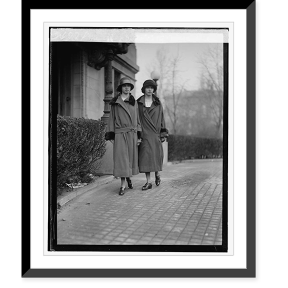 Historic Framed Print, Irene and Antoinette Daeschner, [1/26/25], 17-7/8" x 21-7/8"