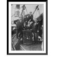 thumbnail image 1 of Historic Framed Print, [Italian deep sea divers posed with safe salvaged from the captain's cabin of the sunken ELISABETHVILLE off Belle-Isle in the Atlantic Ocean], 17-7/8" x 21-7/8", 1 of 9