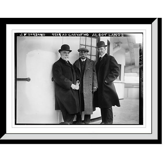 Historic Framed Print, J.F. Sorzano; Rear Adm. Carvatho; Algot Lange, 17-7/8" x 21-7/8"