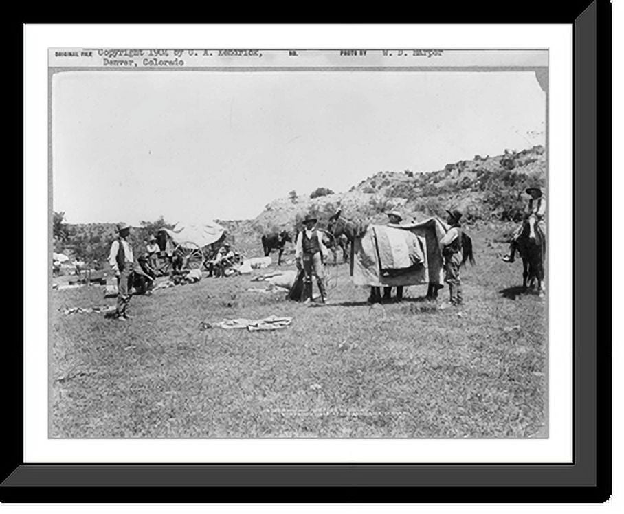 Historic Framed Print, JA Ranch, Texas. 1903. JA ranch hands packing ...