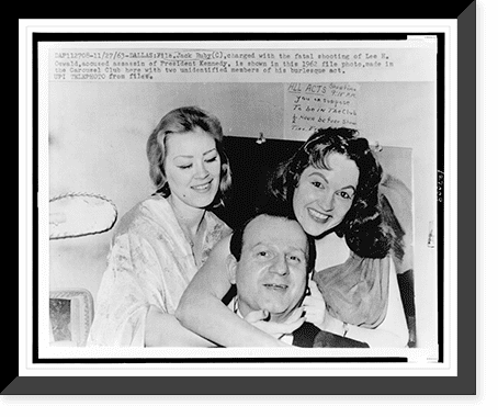 Jack Ruby Portrait Wall Art Poster, Historic Framed Print from