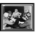 thumbnail image 1 of Historic Framed Print, [Jacqueline Cochran, with husband Floyd Odlum, being interviewed at New York International Airport, Jamaica, New York, after her record breaking flight betwe, 17-7/8" x 21-7/8", 1 of 9