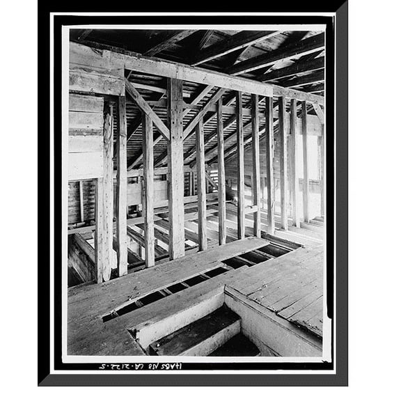 Historic Framed Print, James Johnston House, Higgins Road, Half Moon Bay, San Mateo County, CA - 5, 17-7/8" x 21-7/8"