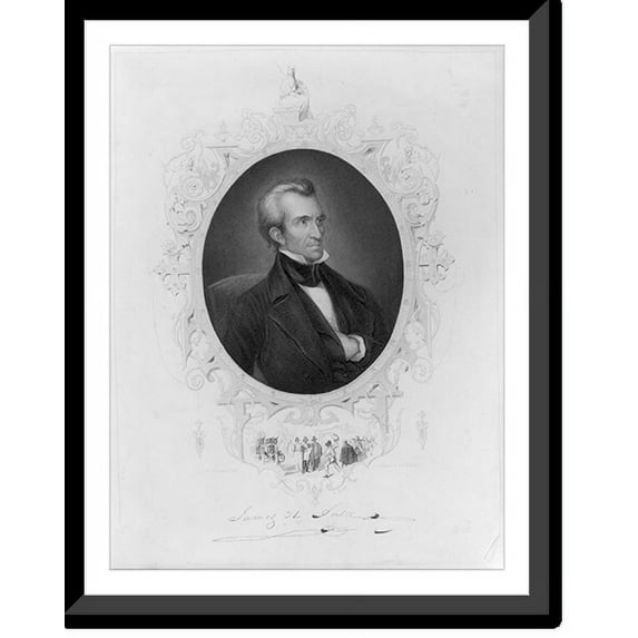 Historic Framed Print, James K. Polk, Pres. U.S., 1795-1849, 17-7/8" x 21-7/8"