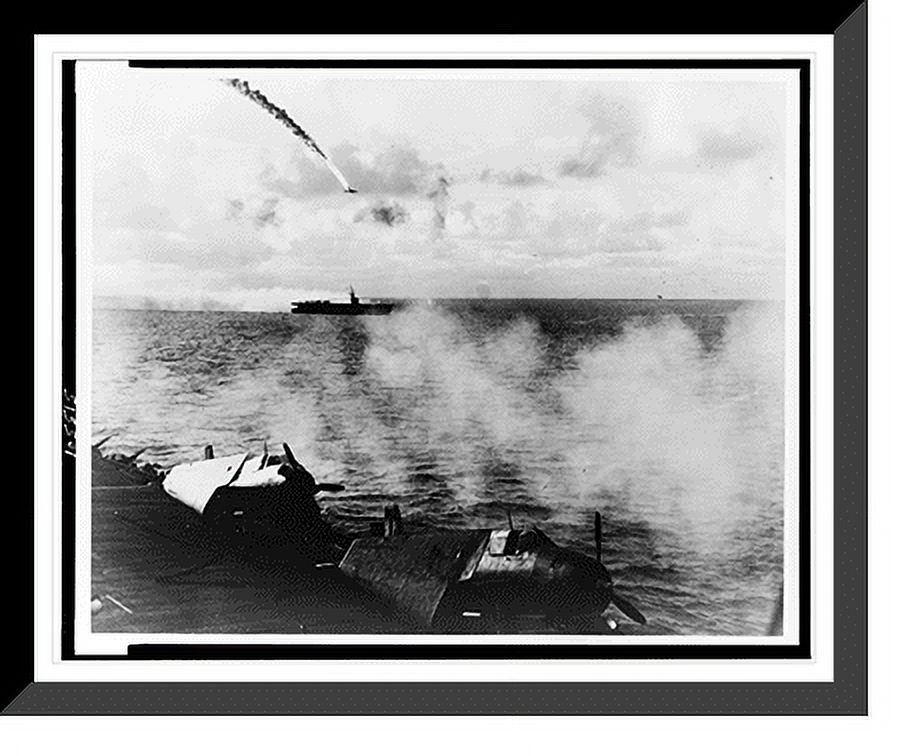 Historic Framed Print, Japanese plane shot down as it attempted attack ...