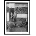 thumbnail image 1 of Historic Framed Print, [Japanese soldiers building sand bag barricade, wearing mosquito netting, moving through grain field], 17-7/8" x 21-7/8", 1 of 9