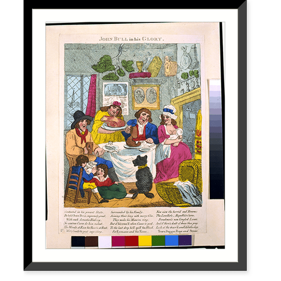 Historic Framed Print, John Bull in his glory - 2, 17-7/8" x 21-7/8"