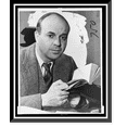 thumbnail image 1 of Historic Framed Print, [John Dos Passos, head-and-shoulders portrait, facing front, holding book].photo by Eric Schaal., 17-7/8" x 21-7/8", 1 of 9