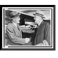 thumbnail image 1 of Historic Framed Print, [John Foster Dulles (right) shakes hands with his brother Allen Welsh Dulles at La Guardia Field, New York City], 17-7/8" x 21-7/8", 1 of 9