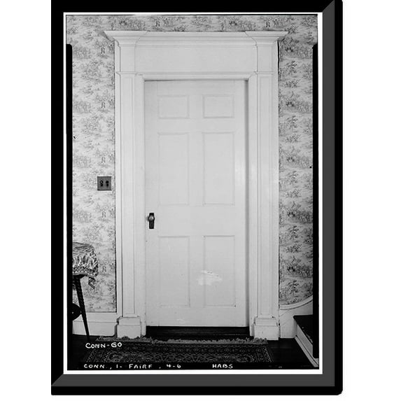 Historic Framed Print, Judge Roger M. Sherman House, 500 Old Post Road, Fairfield, Fairfield County, CT, 17-7/8" x 21-7/8"