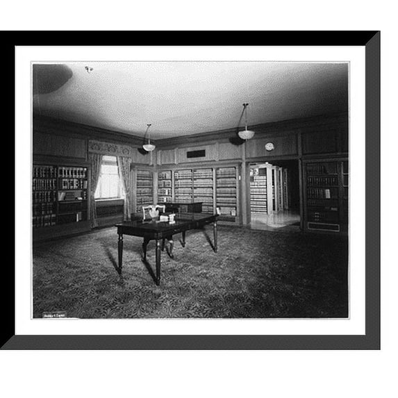 Historic Framed Print, Justices' Library, U.S. Supreme Court building, 17-7/8" x 21-7/8"