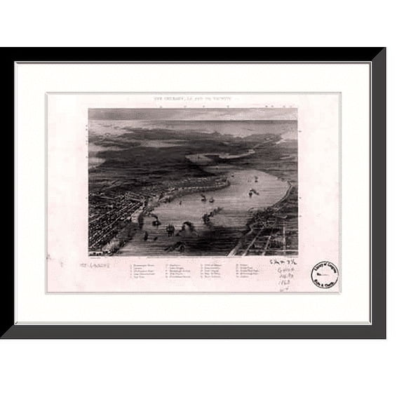 Historic Framed Print, LA New Orleans 1863 MAP, 17-7/8" x 21-7/8"