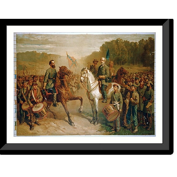 Historic Framed Print, Last meeting between Gen. Lee & Jackson - 2, 17-7/8" x 21-7/8"