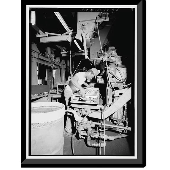 Historic Framed Print, Lawler Machine & Foundry Company, Molding Area, 760 North Forty-fourth Street, Birmingham, Jefferson County, AL - 5, 17-7/8" x 21-7/8"