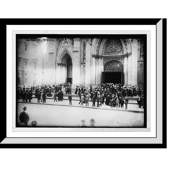 Historic Framed Print, Leaving St. Patrick's Cathedral after Easter Service, 5th Ave., New York, 17-7/8" x 21-7/8"