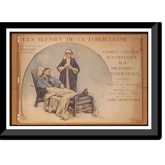 Historic Framed Print, Les blesseacutes de la tuberculose: Comiteacute Central dAssistance aux Militaires Tuberculeux, 17-7/8" x 21-7/8"