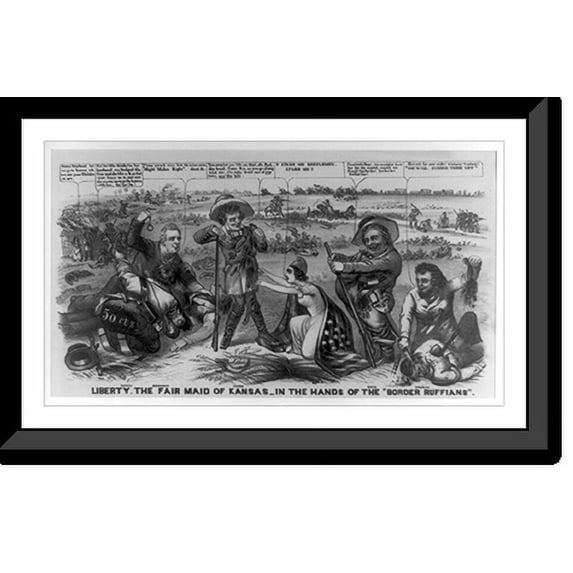 Historic Framed Print, Liberty, the fair maid of Kansas. in the hands of the border ruffians"", 17-7/8" x 21-7/8"