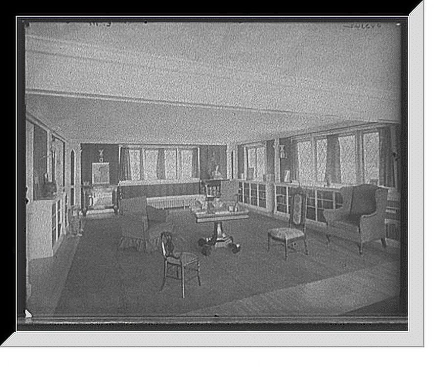 Historic Framed Print, [Library in clubhouse, New York City], 17-7/8