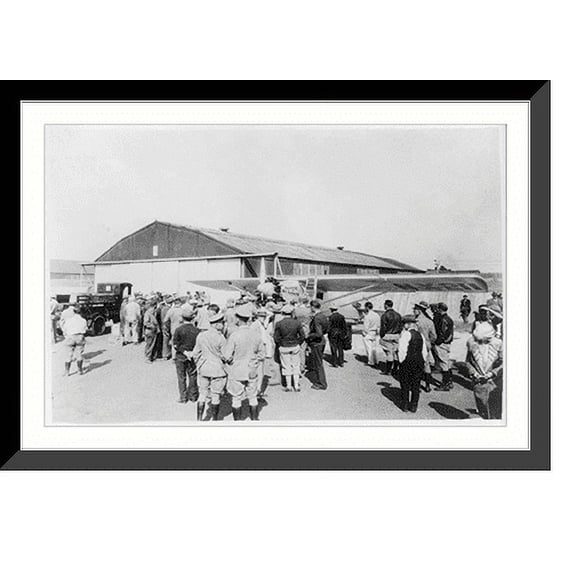 Historic Framed Print, Lindberg getting ready for the take-off, May 10, 1927, 17-7/8" x 21-7/8"