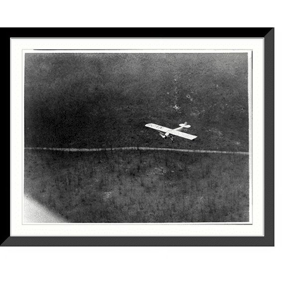 Historic Framed Print, Lindbergh in flight, 17-7/8" x 21-7/8"