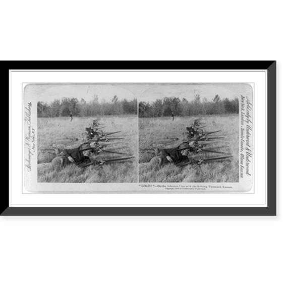 Historic Framed Print, Load!". On the advance line with the fighting Twentieth Kansas", 17-7/8" x 21-7/8"