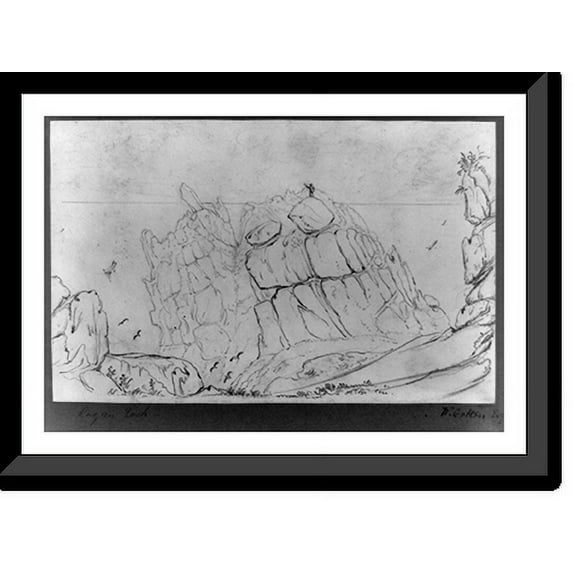 Historic Framed Print, Logan Rock, 17-7/8" x 21-7/8"