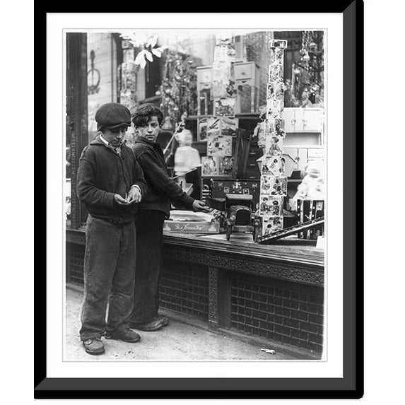 Historic Framed Print, Longing for a few dimes to spend for toys, 17-7/8" x 21-7/8"