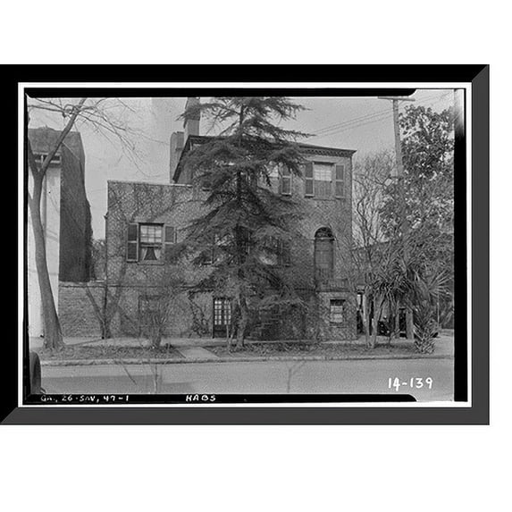 Historic Framed Print, Lufborrow-Ravennel House, McDonough & Floyd Streets, Savannah, Chatham County, GA, 17-7/8" x 21-7/8"