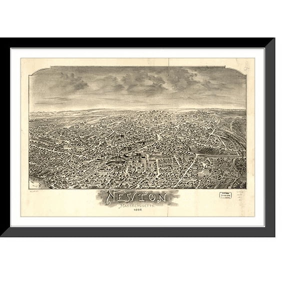 Historic Framed Print, MA Newton 1897, 17-7/8" x 21-7/8"