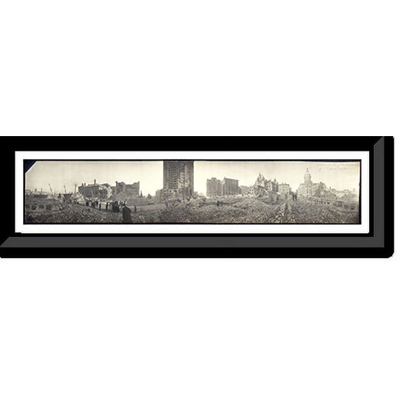 Historic Framed Print, MD Baltimore Fire 1 1904 PHOTO, 36-3/8" x 8-3/8"