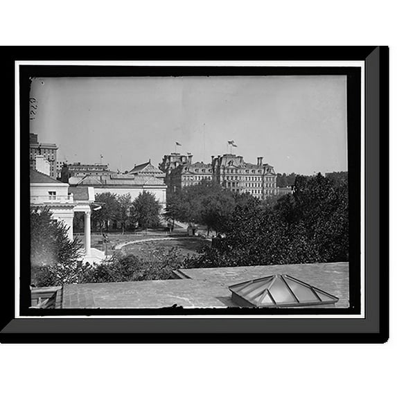 Historic Framed Print, MEMORIAL CONTINENTAL HALL. VIEW FROM ROOF OF CONTINENTAL HALL TOWARD STATE, WAR, AND NAVY BUILDING, 17-7/8" x 21-7/8"