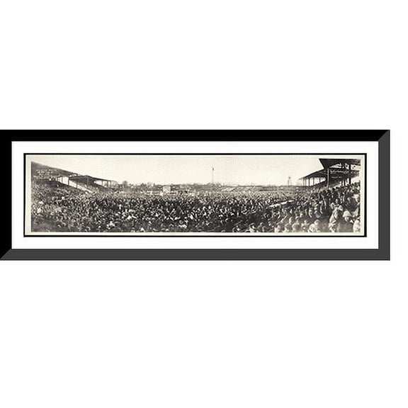 Historic Framed Print, MI Protest Navin Field Detroit 1920 PHOTO, 36-3/8" x 8-3/8"