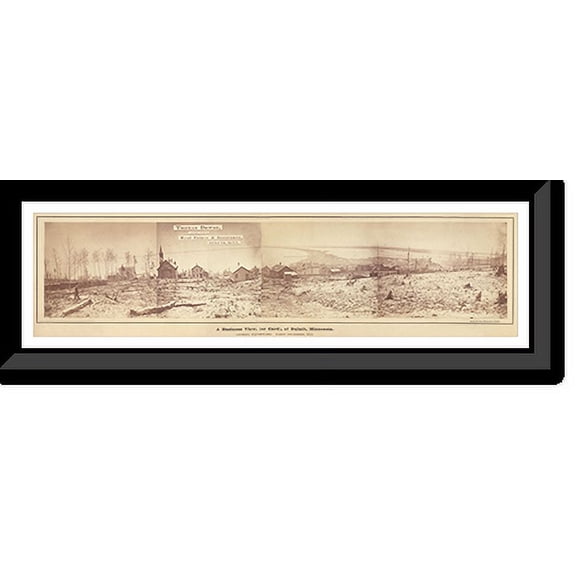 Historic Framed Print, MN Duluth 1870 PHOTO, 36-3/8" x 8-3/8"