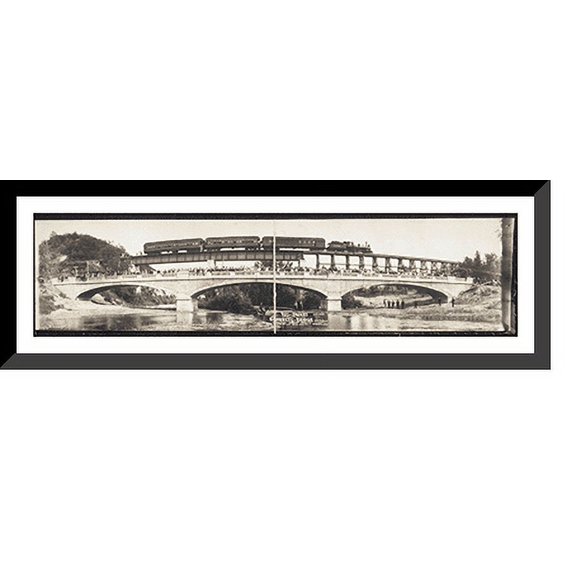 Historic Framed Print, MN Red Jacket bridge dedication 1911 PHOTO, 36-3/8" x 8-3/8"