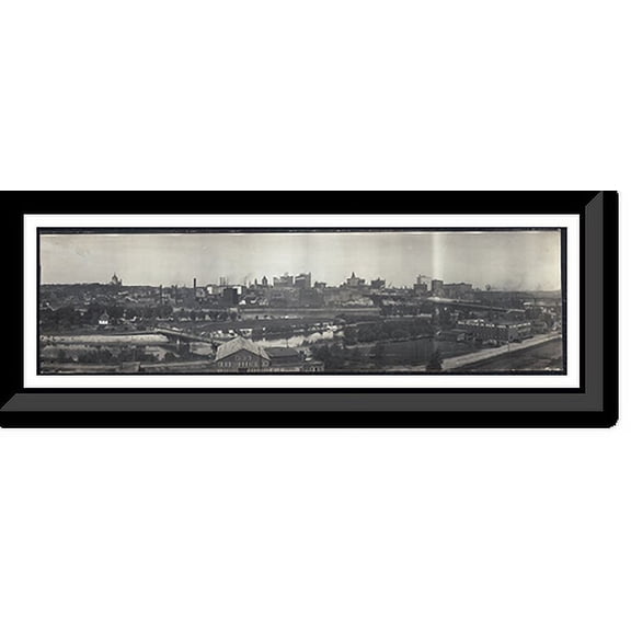 Historic Framed Print, MN Sky line of St. Paul 1915 PHOTO, 36-3/8" x 8-3/8"