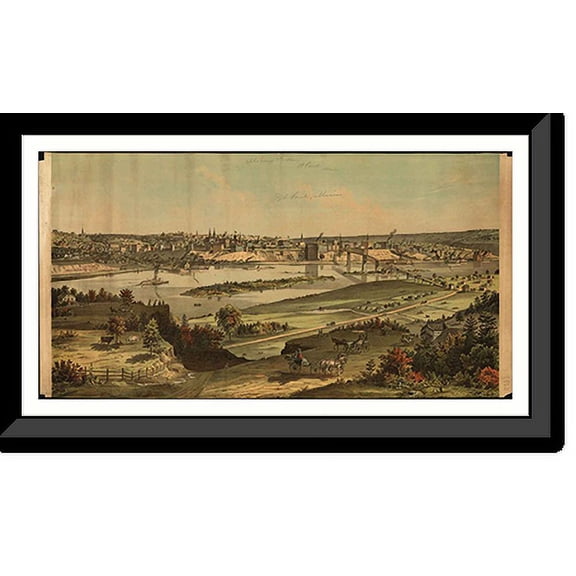Historic Framed Print, MN St. Paul 1874 MAP, 17-7/8" x 21-7/8"