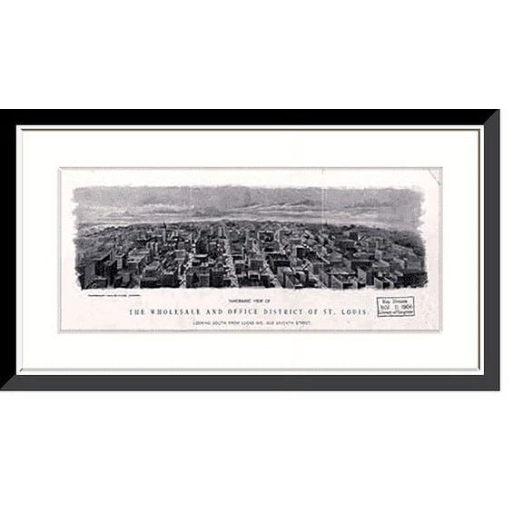 Historic Framed Print, MO St. Louis 1904 MAP, 17-7/8" x 21-7/8"