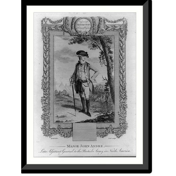 Historic Framed Print, Major John Andre, late Adjutant General of the British army in North America.Dodd delin. ; Cook sculp., 17-7/8" x 21-7/8"
