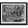 thumbnail image 1 of Historic Framed Print, [Man holding sword and head of decapitated, dismembered body in background], 17-7/8" x 21-7/8", 1 of 9