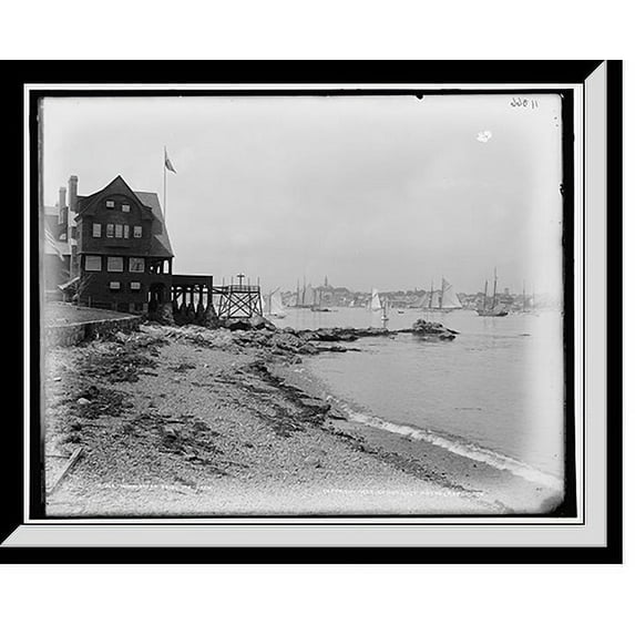 Historic Framed Print, Marblehead from the neck, 17-7/8" x 21-7/8"