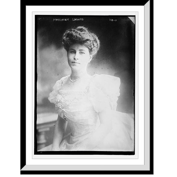 Historic Framed Print, Margaret Shonts, standing three-quarters, 17-7/8" x 21-7/8"